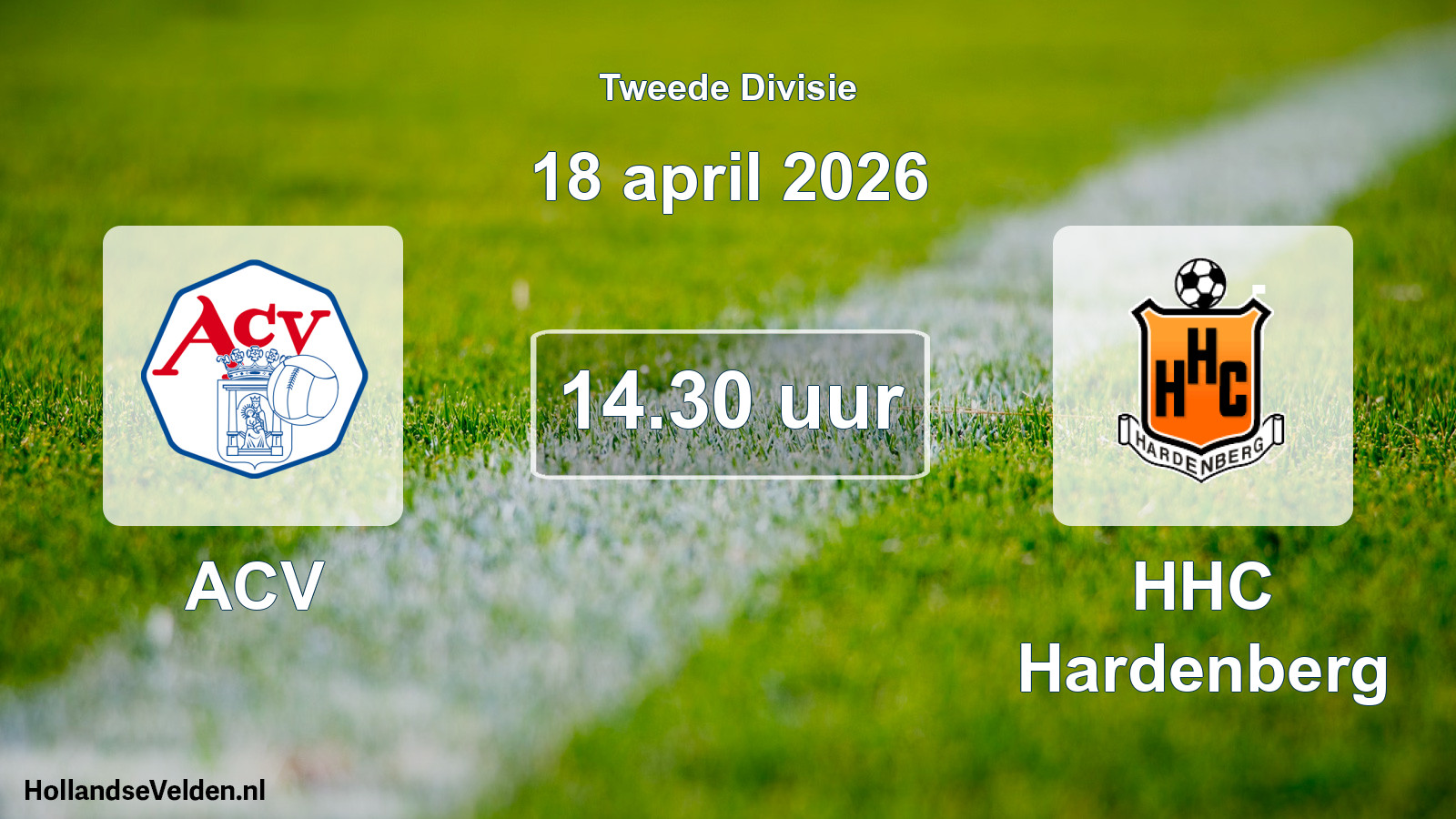 Geplande wedstrijd: ACV - HHC Hardenberg (18 april 2026)