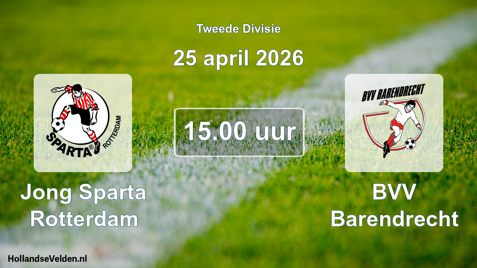 Scheduled Match: Jong Sparta Rotterdam - BVV Barendrecht (25 April 2026)