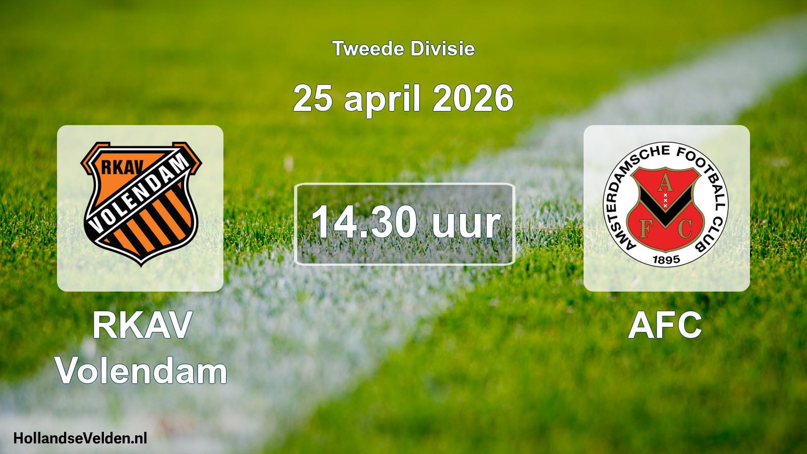 Scheduled Match: RKAV Volendam - AFC (25 April 2026)