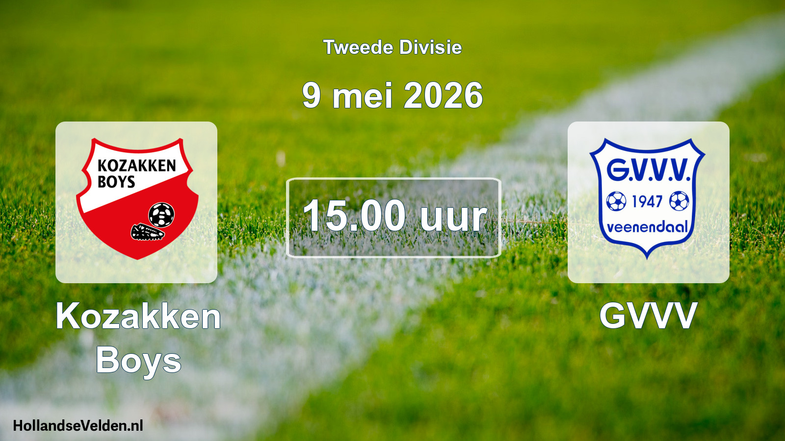 Geplande wedstrijd: Kozakken Boys - GVVV (9 mei 2026)