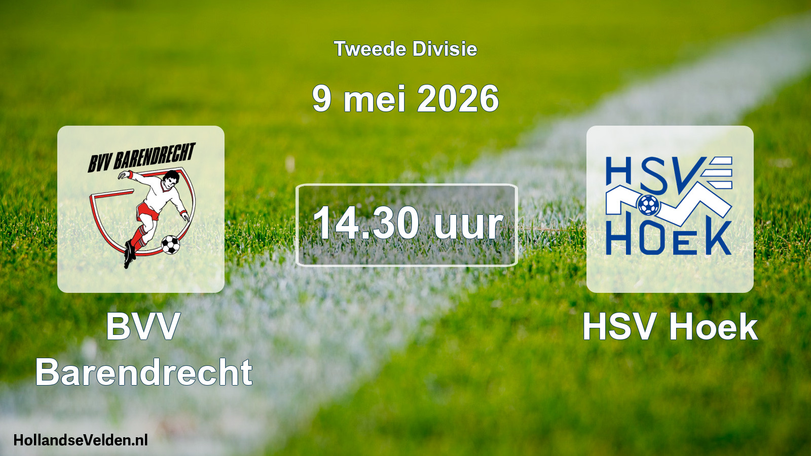 Geplande wedstrijd: BVV Barendrecht - HSV Hoek (9 mei 2026)
