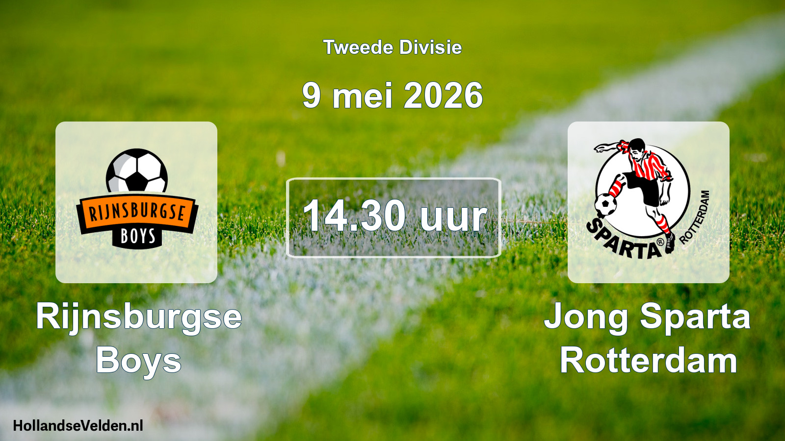 Geplande wedstrijd: Rijnsburgse Boys - Jong Sparta Rotterdam (9 mei 2026)