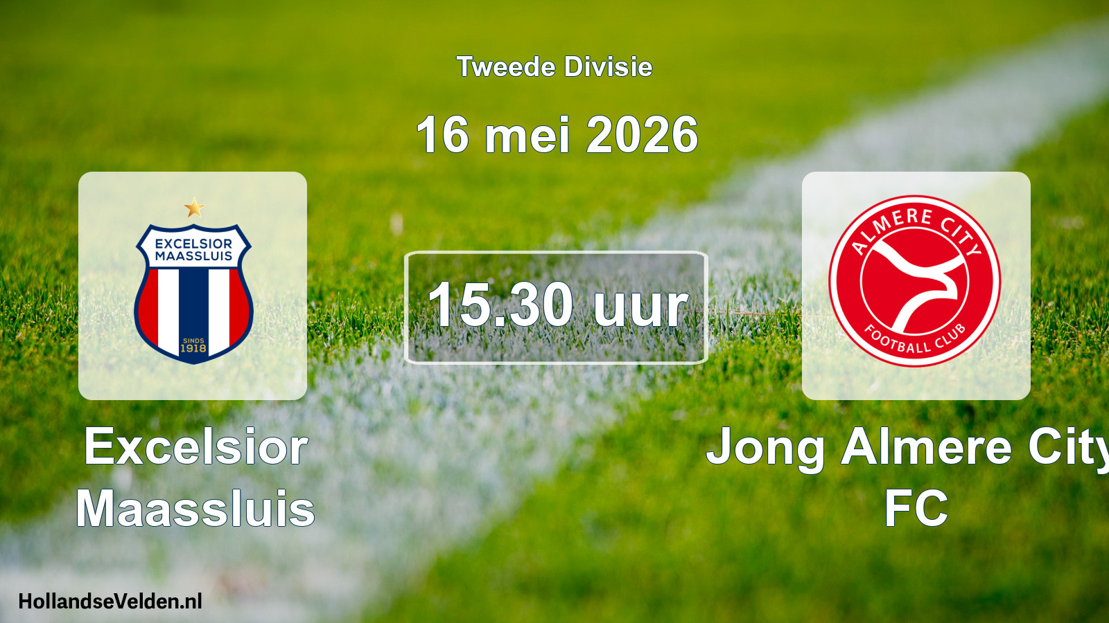 Geplande wedstrijd: Excelsior Maassluis - Jong Almere City FC (16 mei 2026)