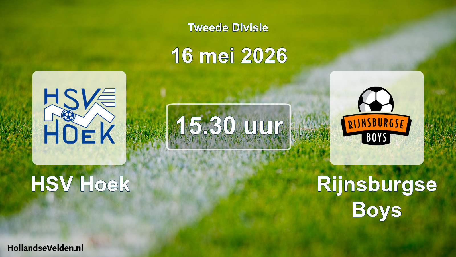 Geplande wedstrijd: HSV Hoek - Rijnsburgse Boys (16 mei 2026)