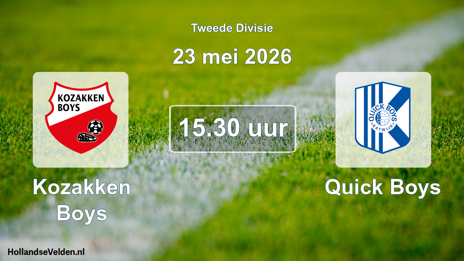 Geplande wedstrijd: Kozakken Boys - Quick Boys (23 mei 2026)