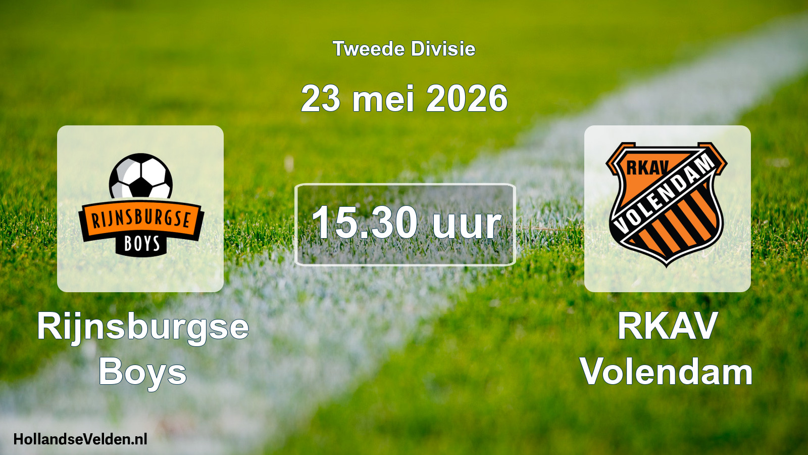 Geplande wedstrijd: Rijnsburgse Boys - RKAV Volendam (23 mei 2026)
