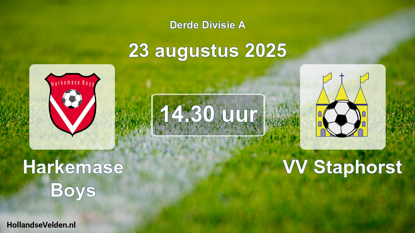 Geplande wedstrijd: Harkemase Boys - VV Staphorst (23 augustus 2025)