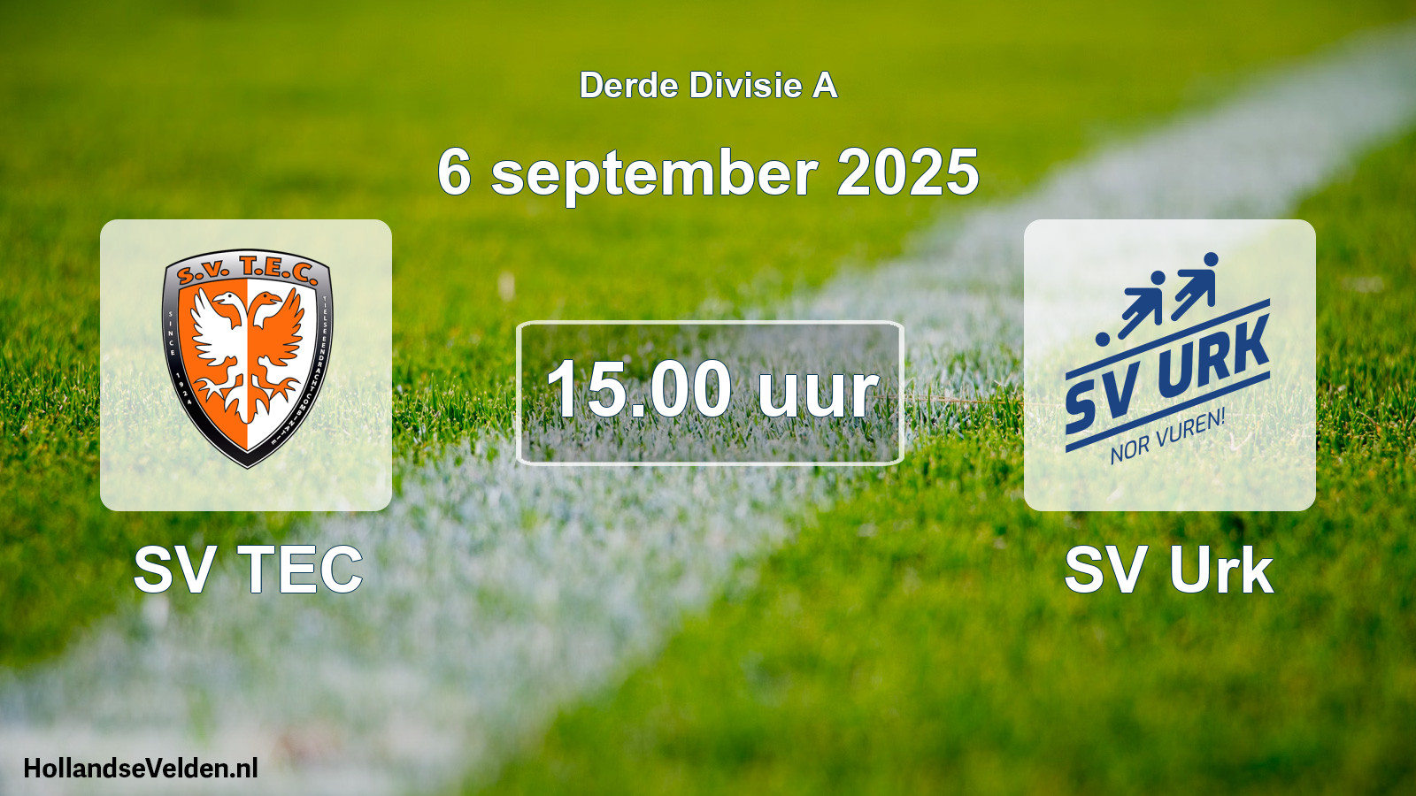 Geplande wedstrijd: SV TEC - SV Urk (6 september 2025)