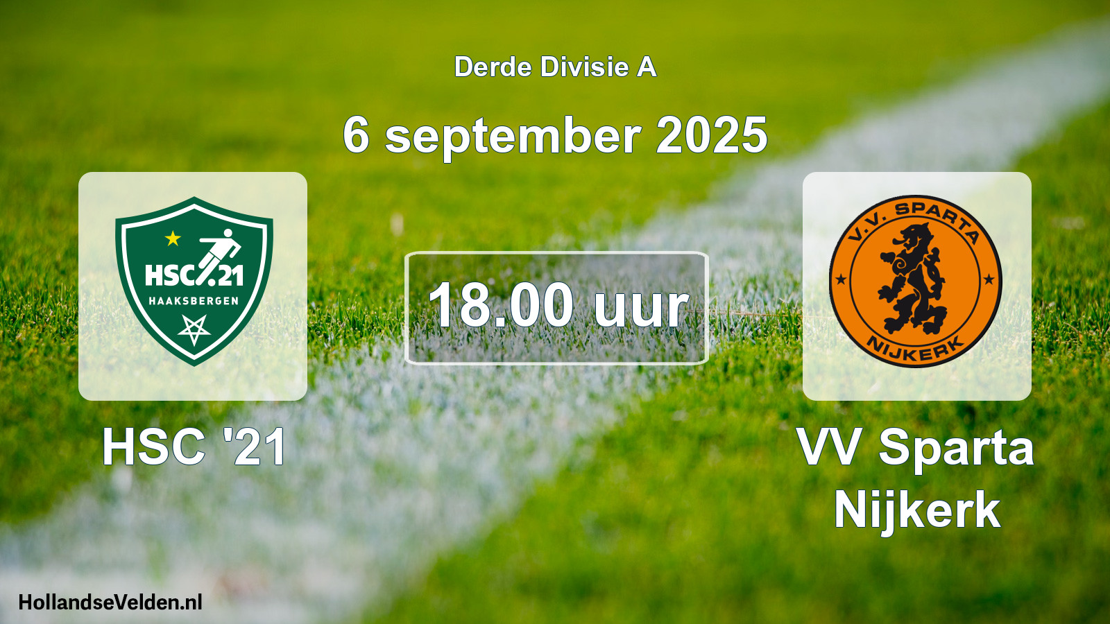 Geplande wedstrijd: HSC '21 - VV Sparta Nijkerk (6 september 2025)