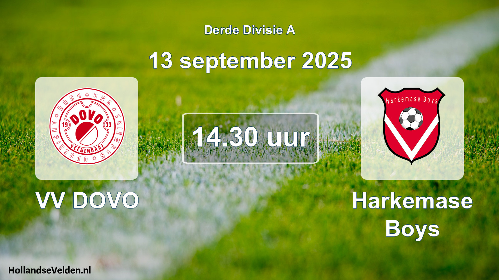 Geplande wedstrijd: VV DOVO - Harkemase Boys (13 september 2025)