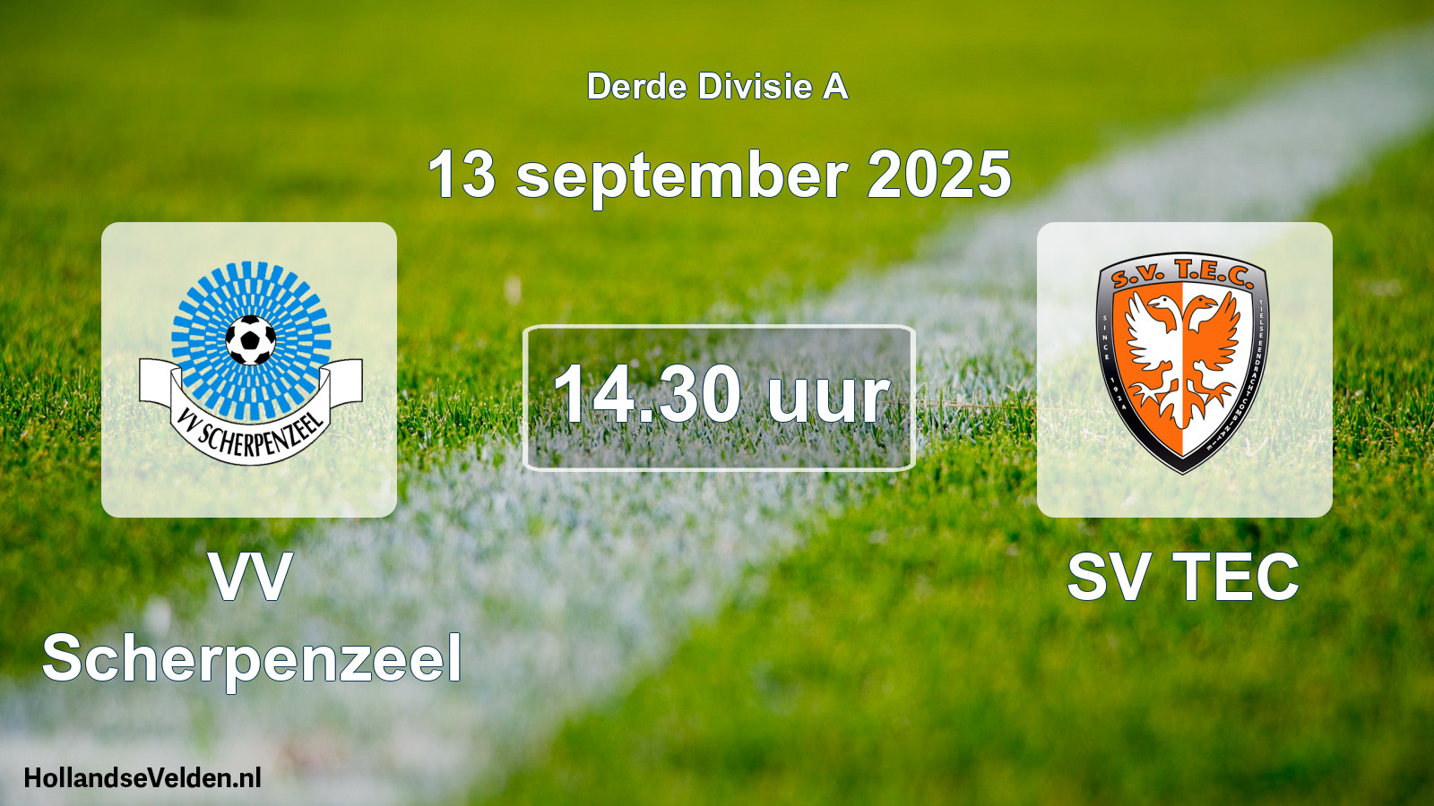 Geplande wedstrijd: VV Scherpenzeel - SV TEC (13 september 2025)