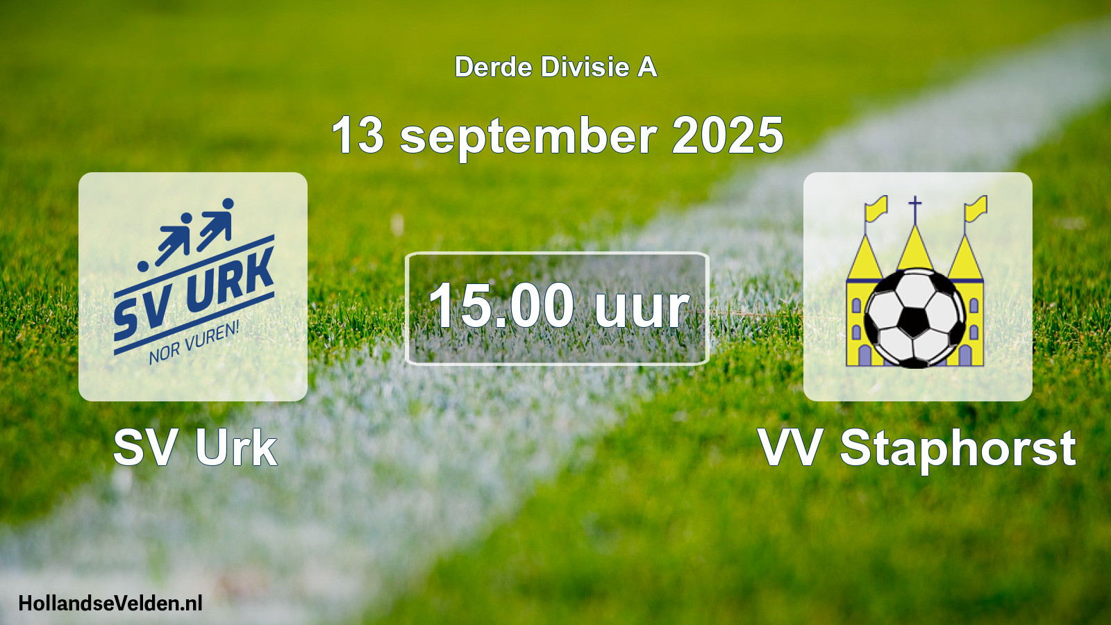 Geplande wedstrijd: SV Urk - VV Staphorst (13 september 2025)