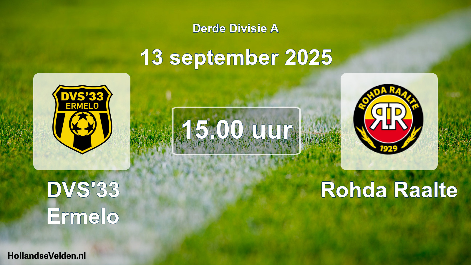 Geplande wedstrijd: DVS'33 Ermelo - Rohda Raalte (13 september 2025)