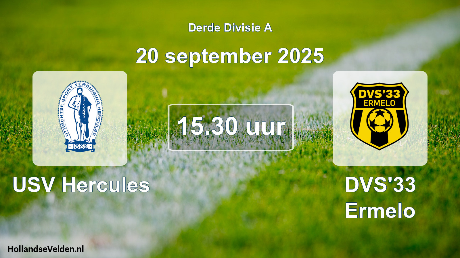 Geplande wedstrijd: USV Hercules - DVS'33 Ermelo (20 september 2025)