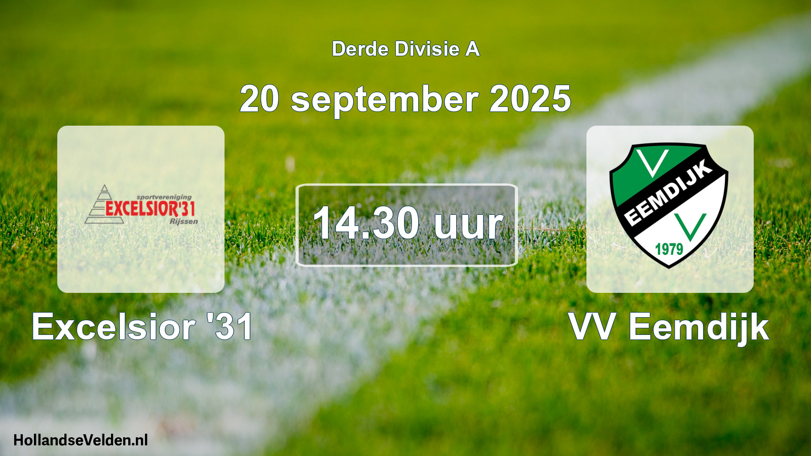 Geplande wedstrijd: Excelsior '31 - VV Eemdijk (20 september 2025)