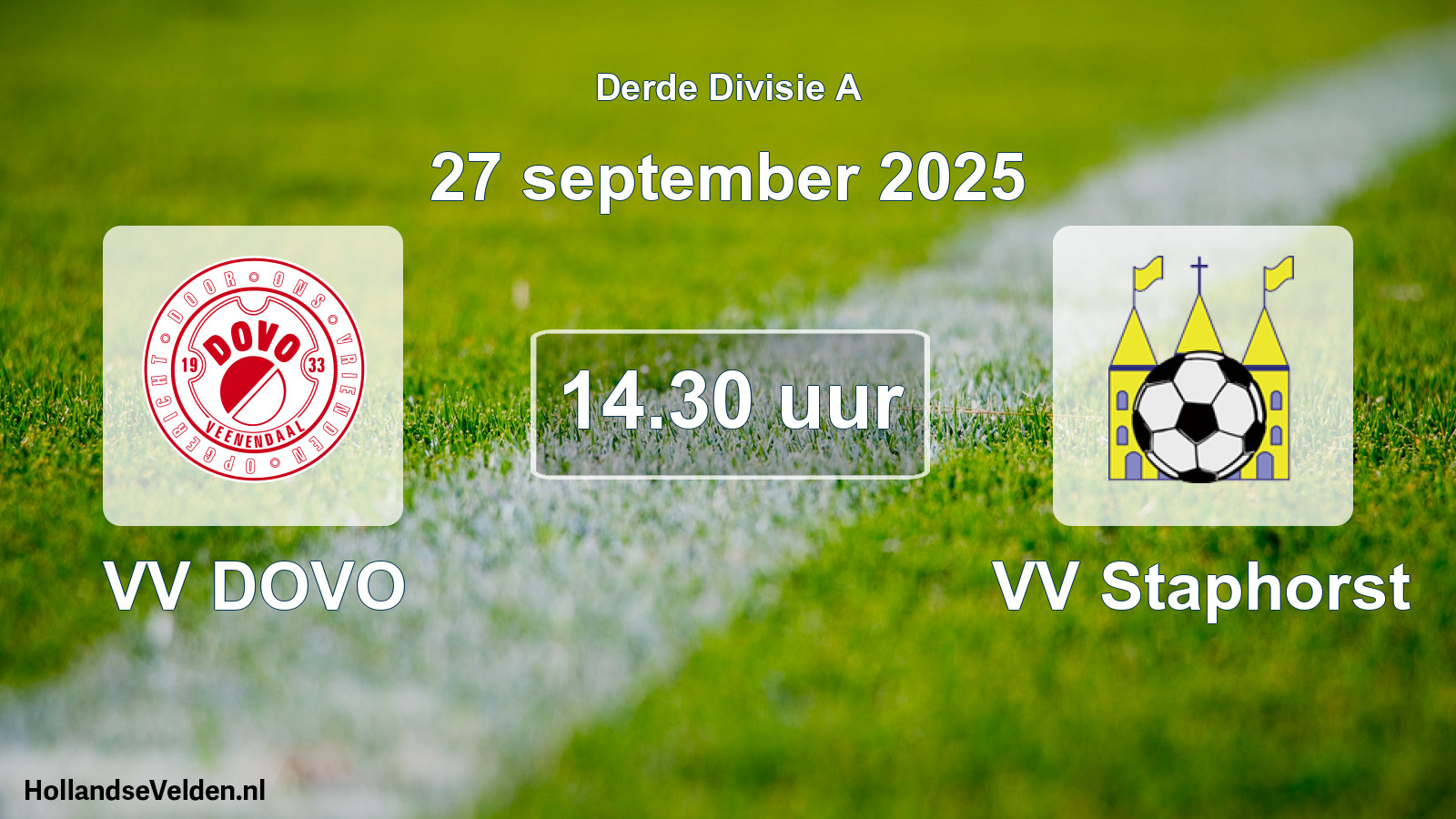 Geplande wedstrijd: VV DOVO - VV Staphorst (27 september 2025)