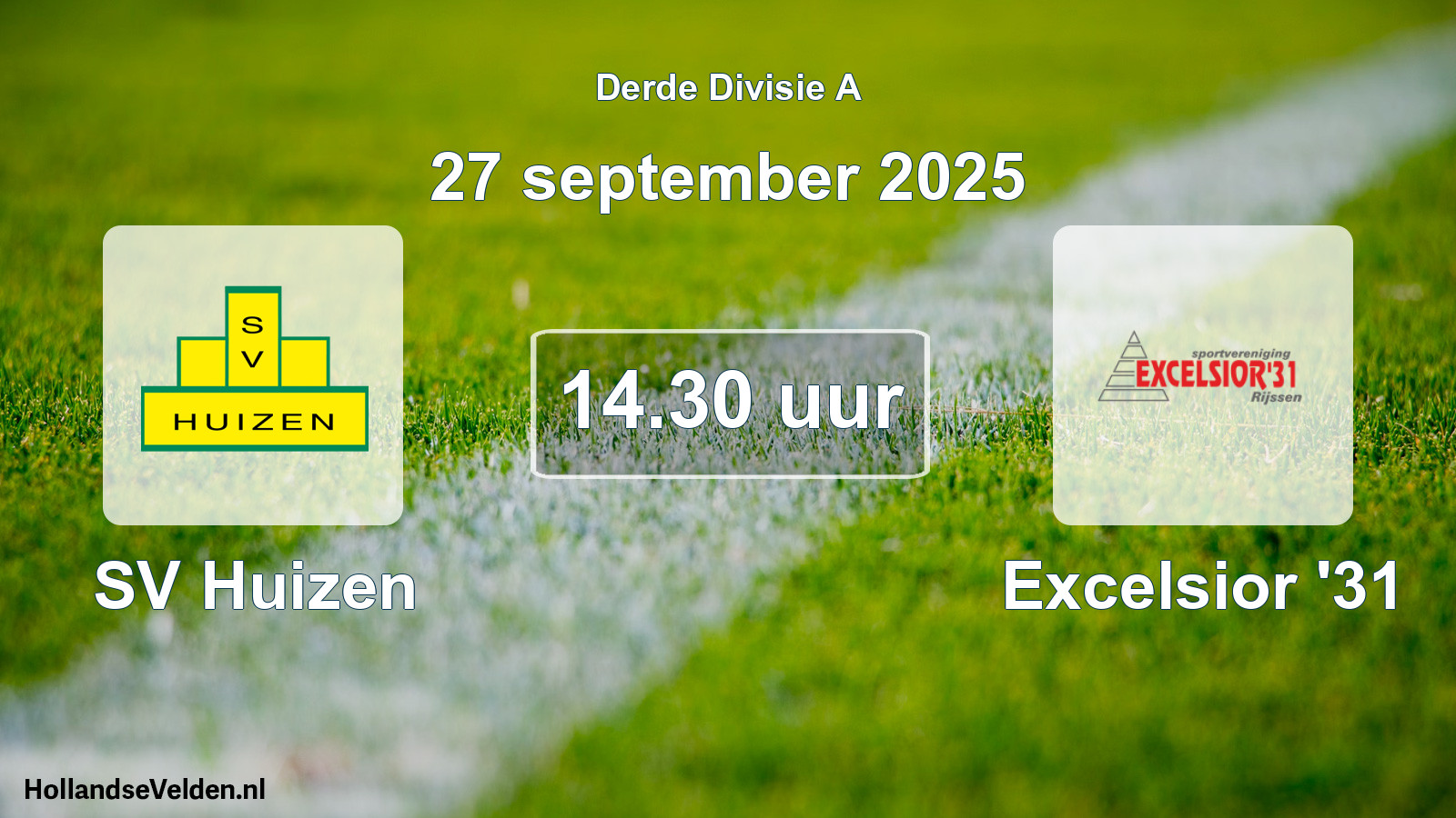 Geplande wedstrijd: SV Huizen - Excelsior '31 (27 september 2025)