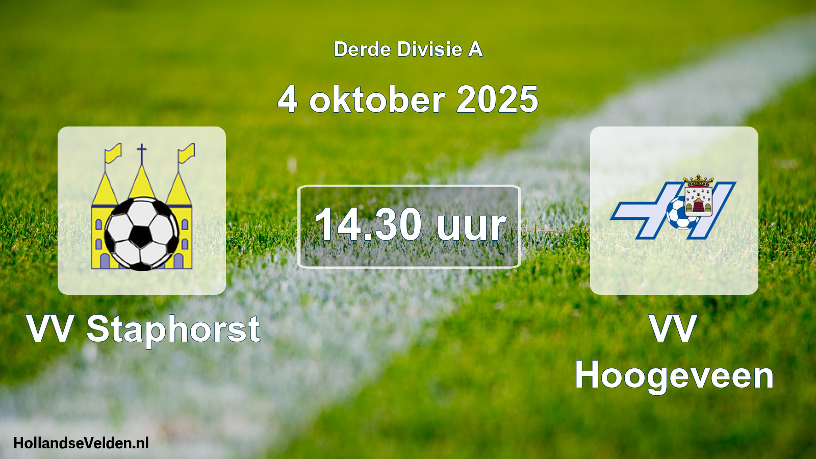 Geplande wedstrijd: VV Staphorst - VV Hoogeveen (4 oktober 2025)