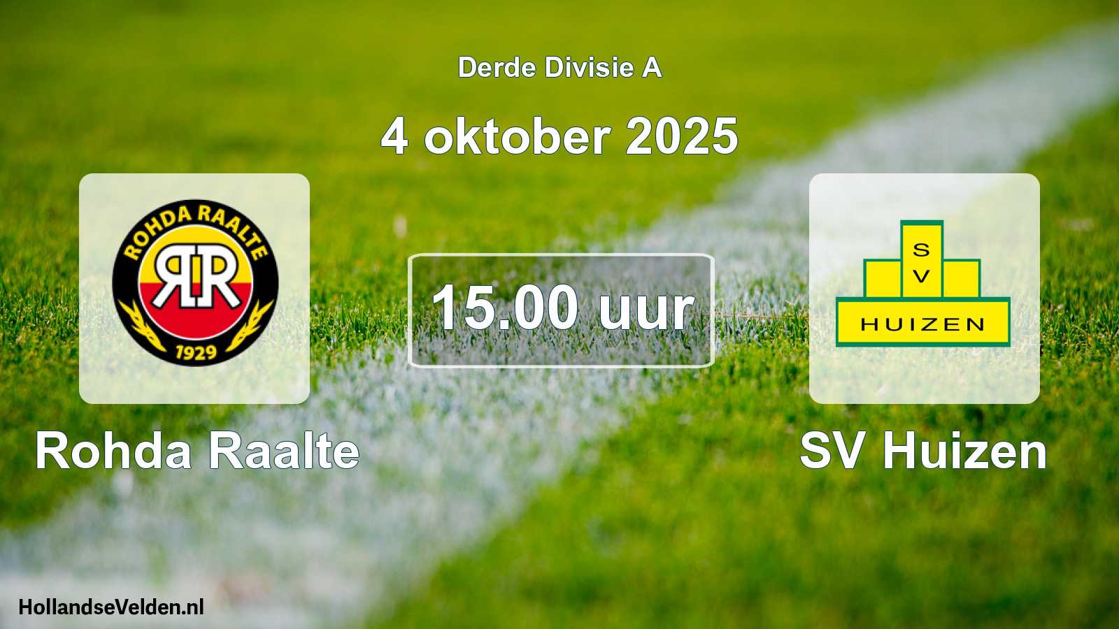 Geplande wedstrijd: Rohda Raalte - SV Huizen (4 oktober 2025)