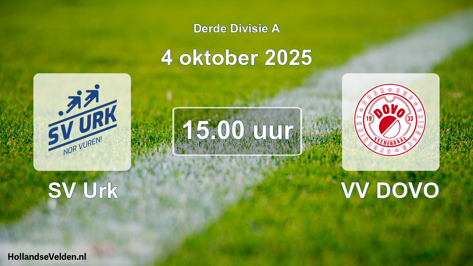 Geplande wedstrijd: SV Urk - VV DOVO (4 oktober 2025)