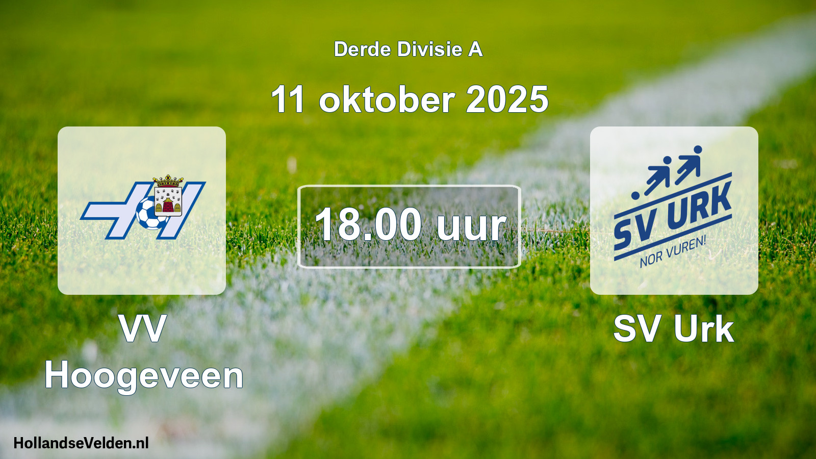 Scheduled Match: VV Hoogeveen - SV Urk (11 October 2025)