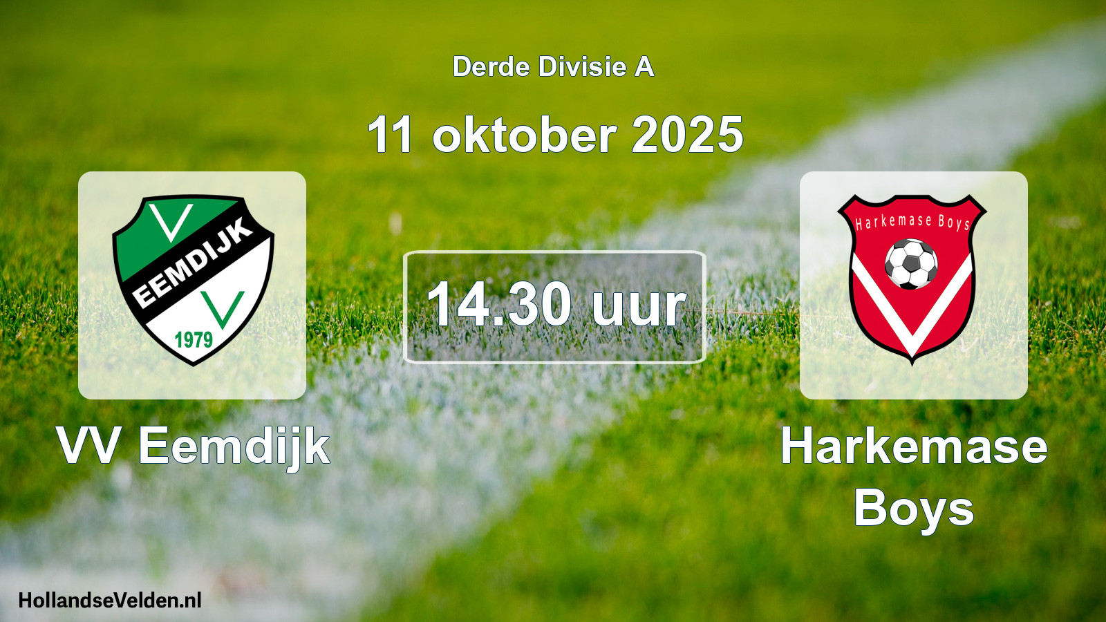 Geplande wedstrijd: VV Eemdijk - Harkemase Boys (11 oktober 2025)