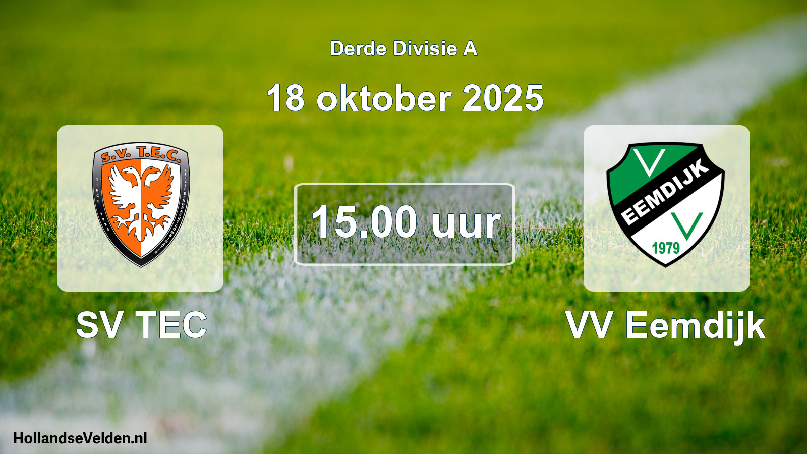 Geplande wedstrijd: SV TEC - VV Eemdijk (18 oktober 2025)