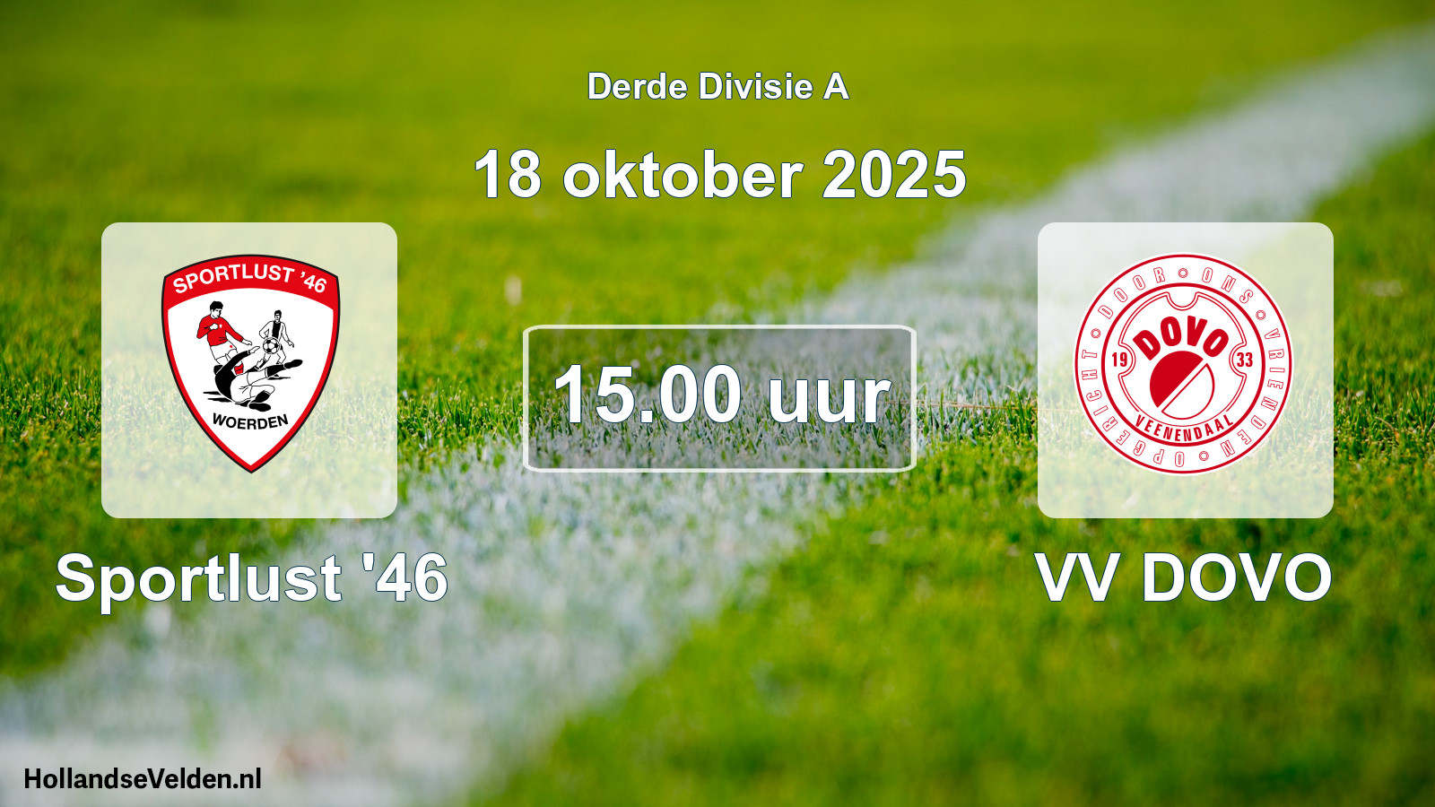 Geplande wedstrijd: Sportlust '46 - VV DOVO (18 oktober 2025)