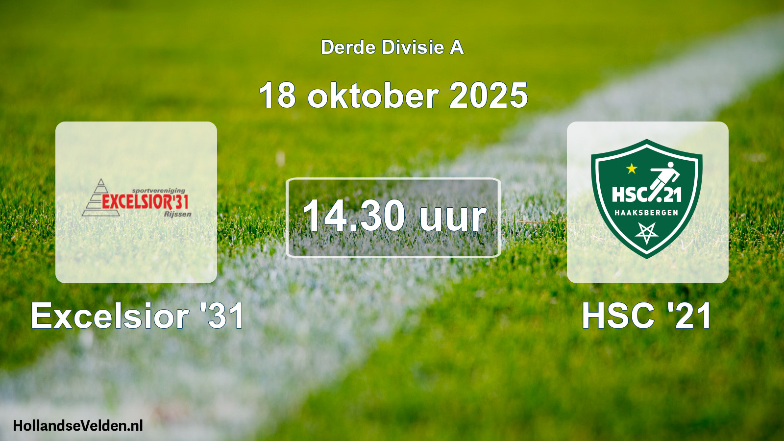 Geplande wedstrijd: Excelsior '31 - HSC '21 (18 oktober 2025)