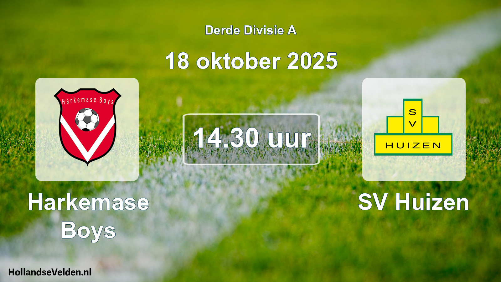 Geplande wedstrijd: Harkemase Boys - SV Huizen (18 oktober 2025)