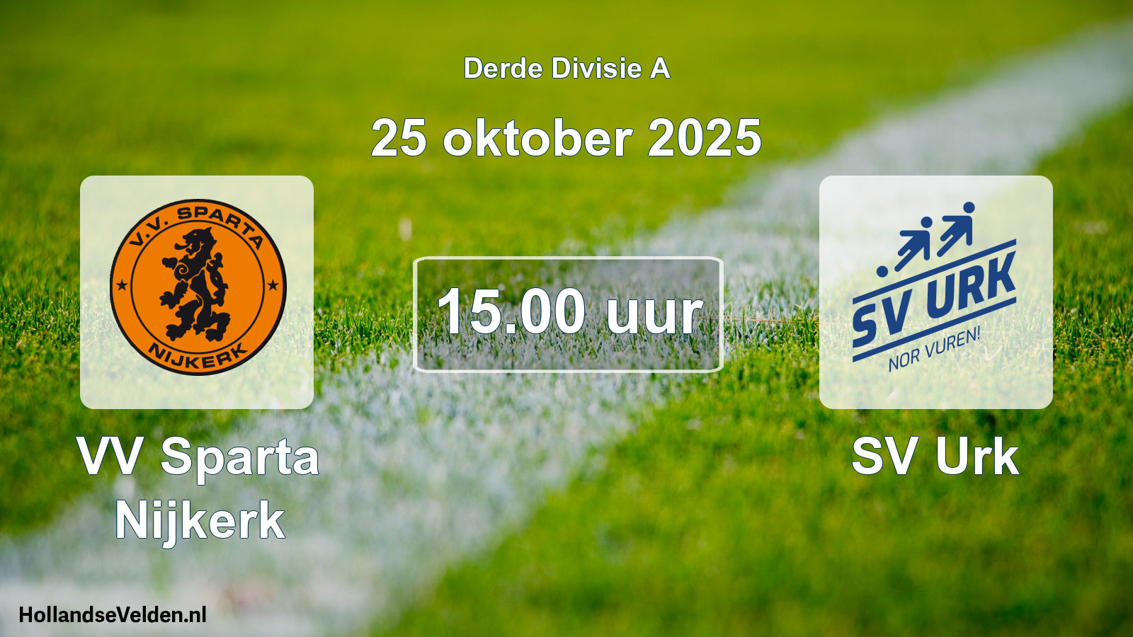Geplande wedstrijd: VV Sparta Nijkerk - SV Urk (25 oktober 2025)