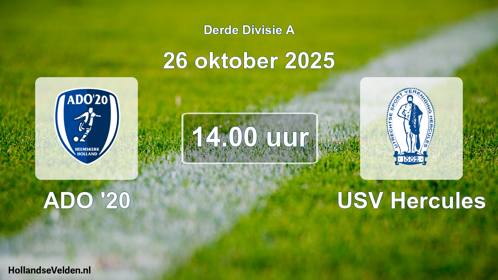 Geplande wedstrijd: ADO '20 - USV Hercules (26 oktober 2025)