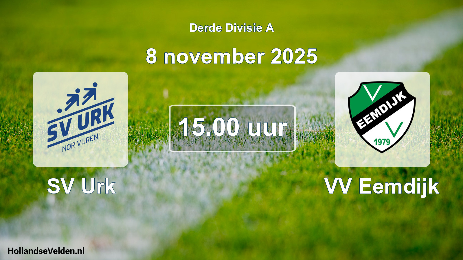 Geplande wedstrijd: SV Urk - VV Eemdijk (8 november 2025)