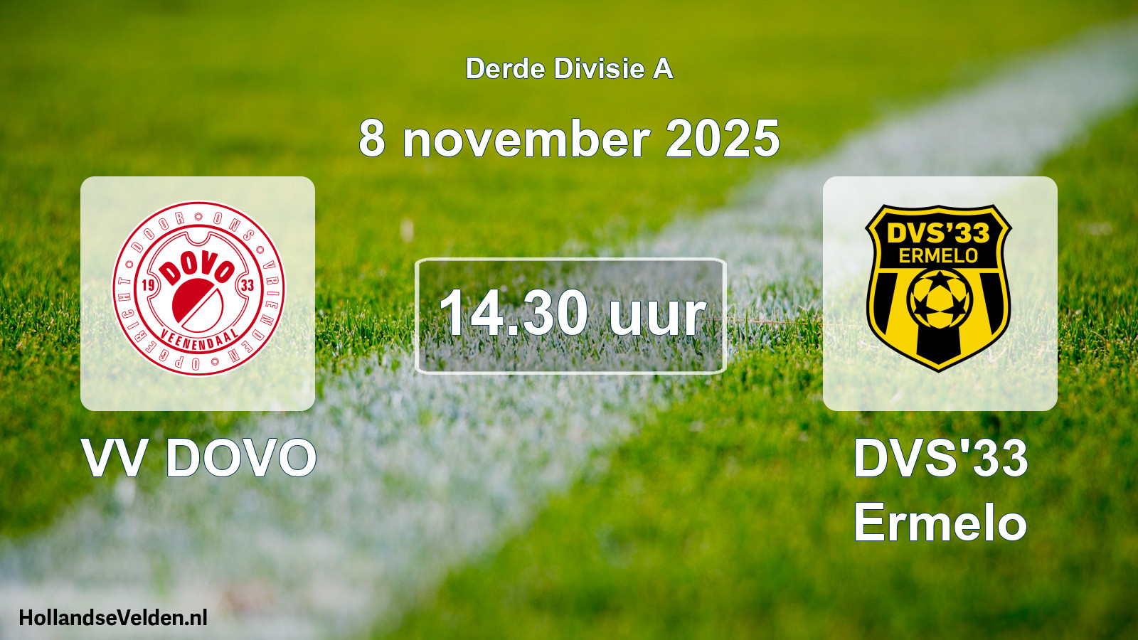 Geplande wedstrijd: VV DOVO - DVS'33 Ermelo (8 november 2025)