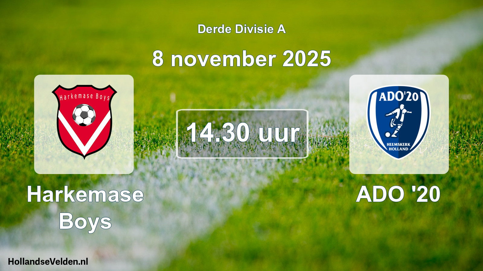 Geplande wedstrijd: Harkemase Boys - ADO '20 (8 november 2025)