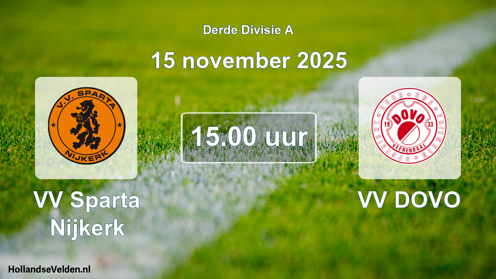 Geplande wedstrijd: VV Sparta Nijkerk - VV DOVO (15 november 2025)