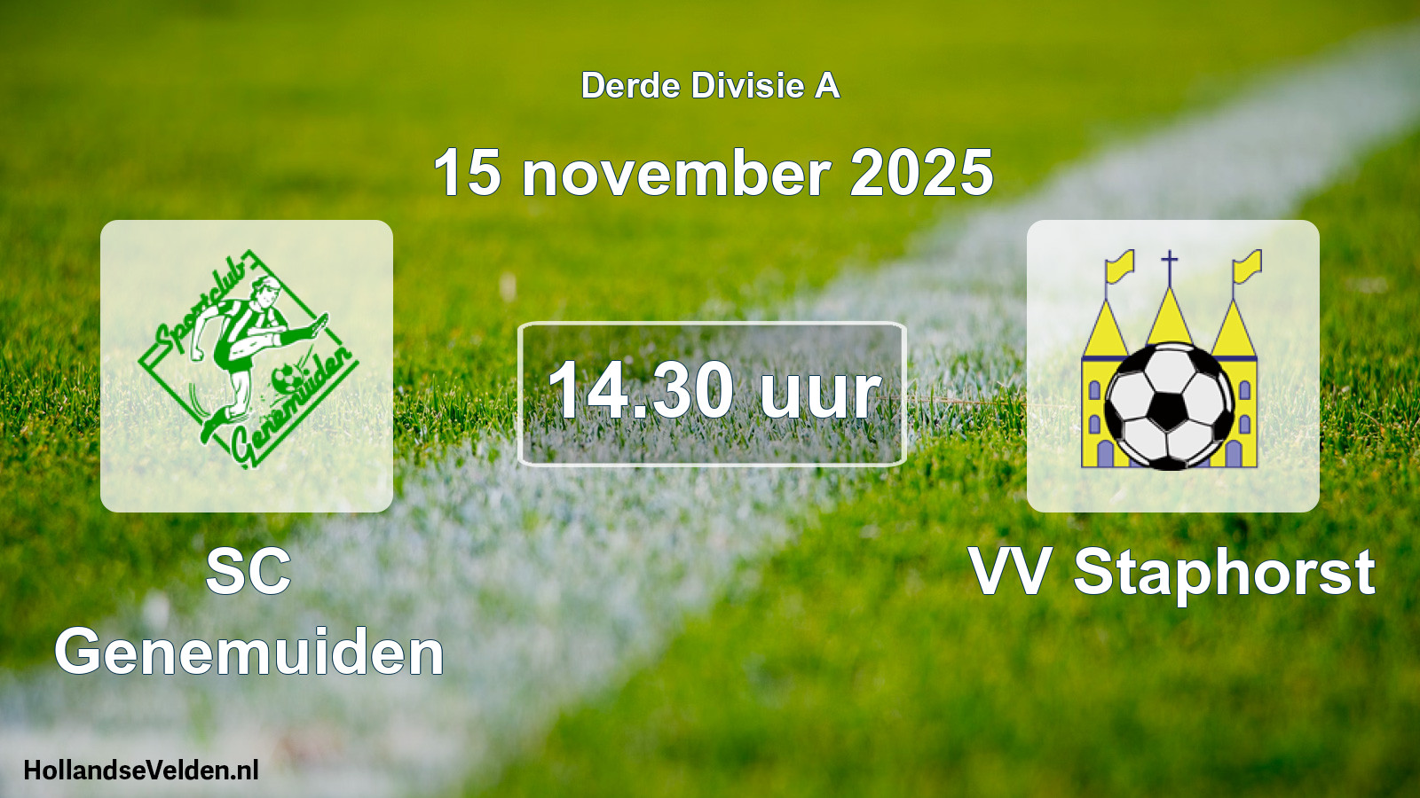 Geplande wedstrijd: SC Genemuiden - VV Staphorst (15 november 2025)