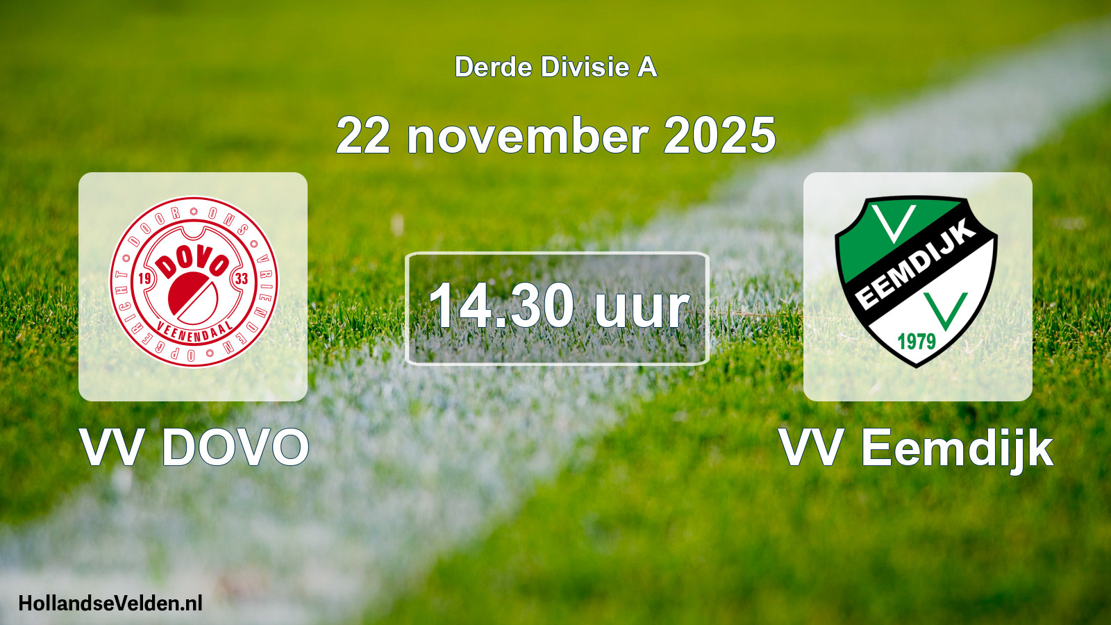 Geplande wedstrijd: VV DOVO - VV Eemdijk (22 november 2025)
