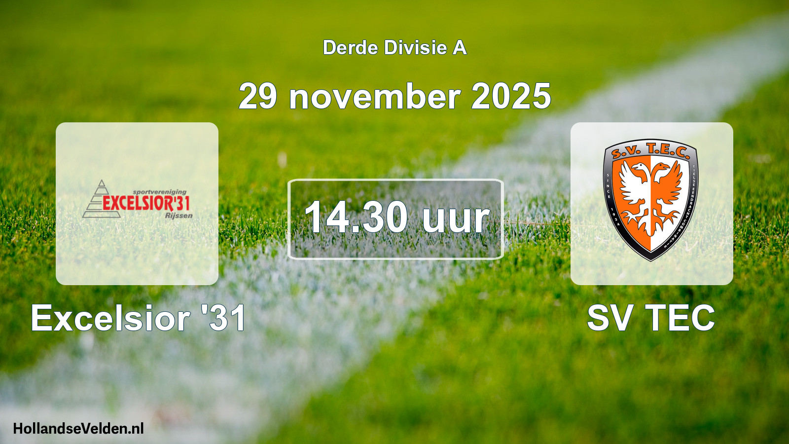 Geplande wedstrijd: Excelsior '31 - SV TEC (29 november 2025)