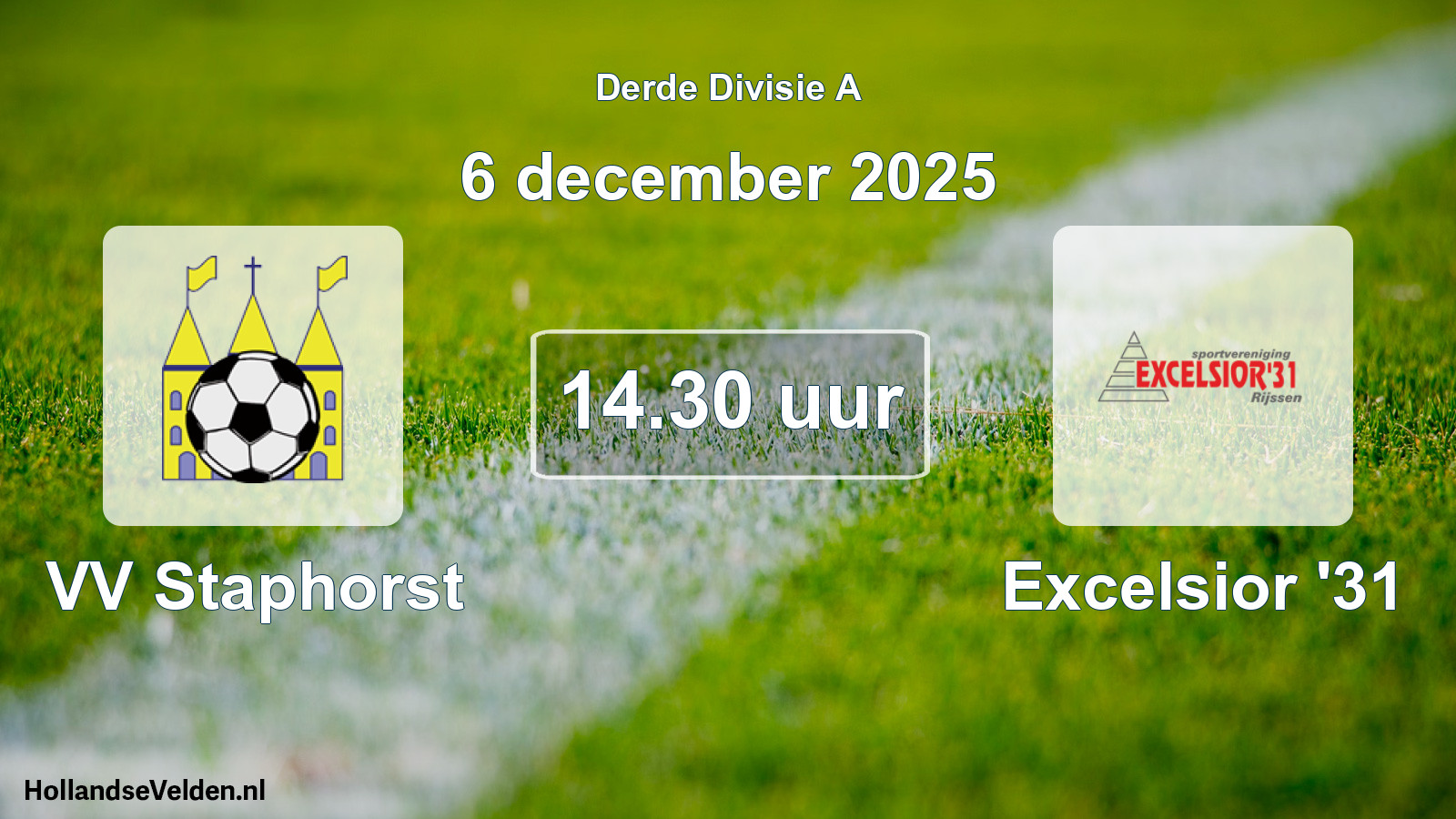 Geplande wedstrijd: VV Staphorst - Excelsior '31 (6 december 2025)
