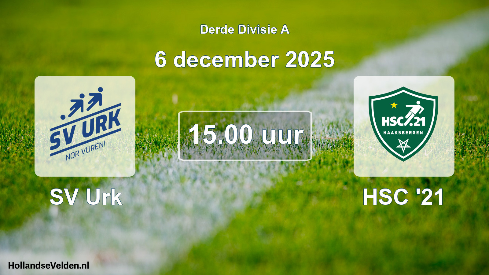 Geplande wedstrijd: SV Urk - HSC '21 (6 december 2025)