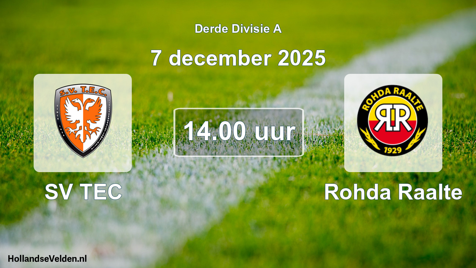 Geplande wedstrijd: SV TEC - Rohda Raalte (7 december 2025)