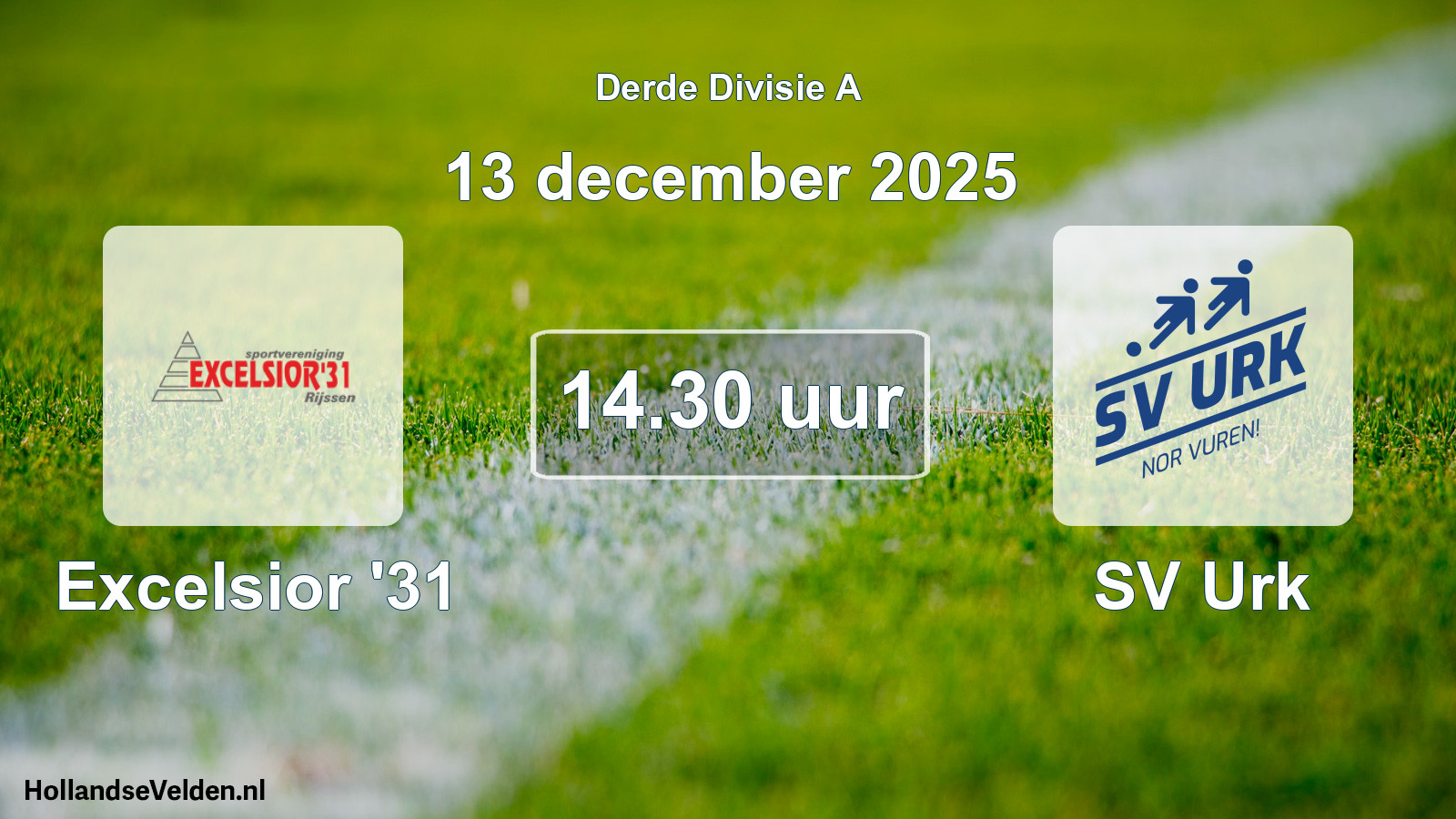 Geplande wedstrijd: Excelsior '31 - SV Urk (13 december 2025)