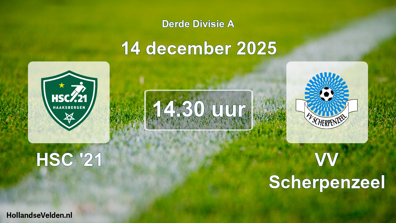 Geplande wedstrijd: HSC '21 - VV Scherpenzeel (14 december 2025)
