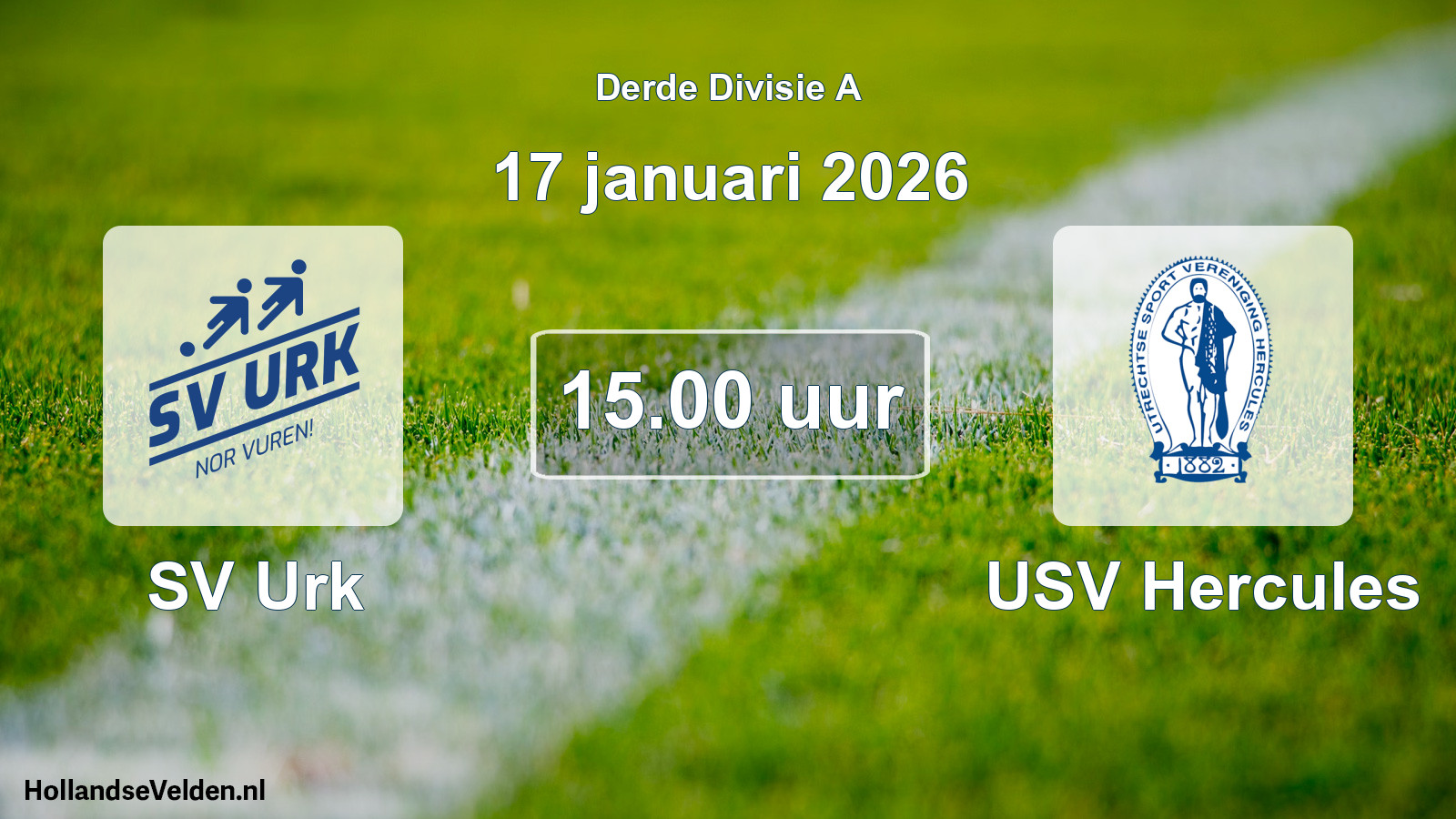 Geplande wedstrijd: SV Urk - USV Hercules (17 januari 2026)