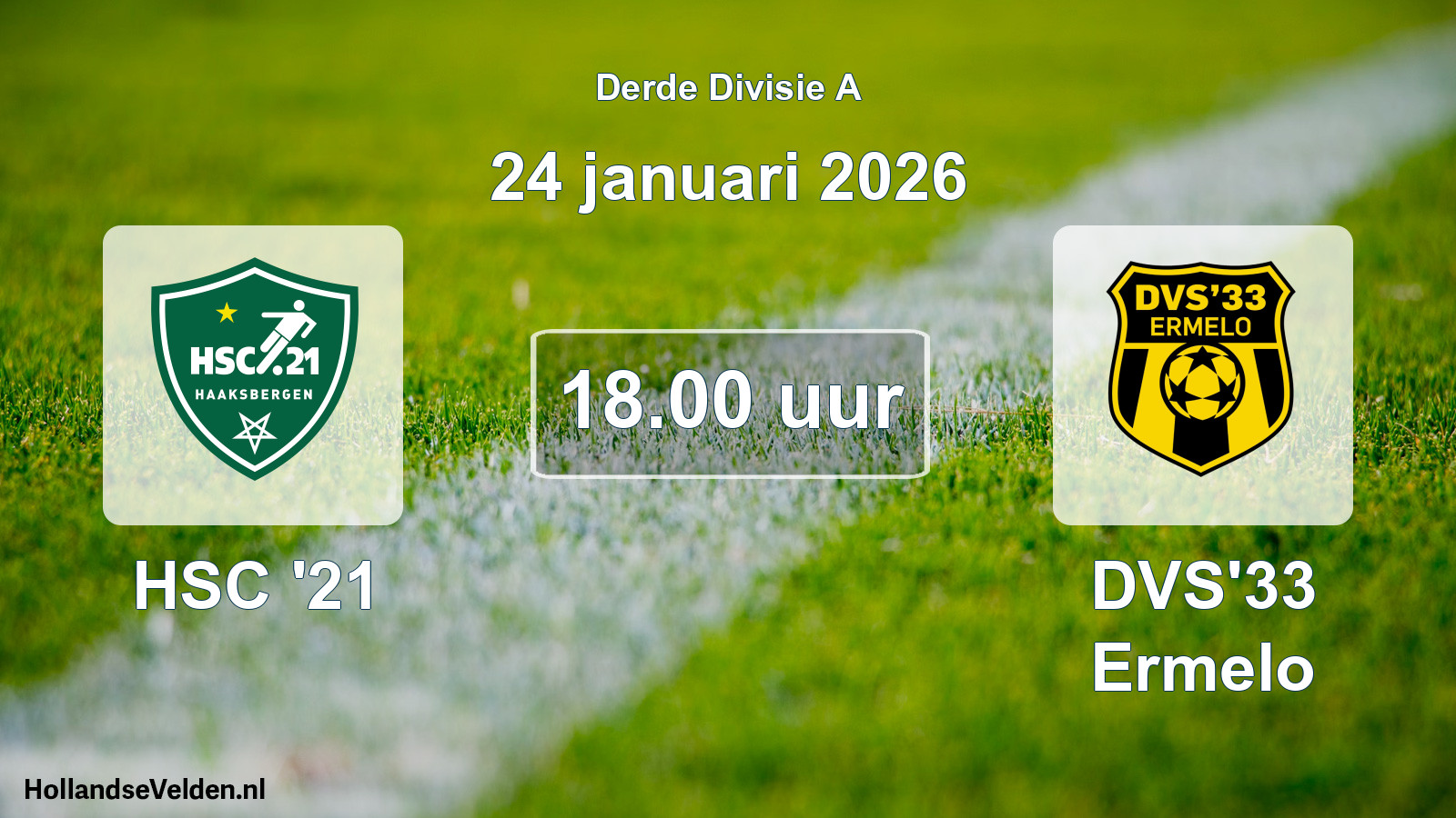 Geplande wedstrijd: HSC '21 - DVS'33 Ermelo (24 januari 2026)