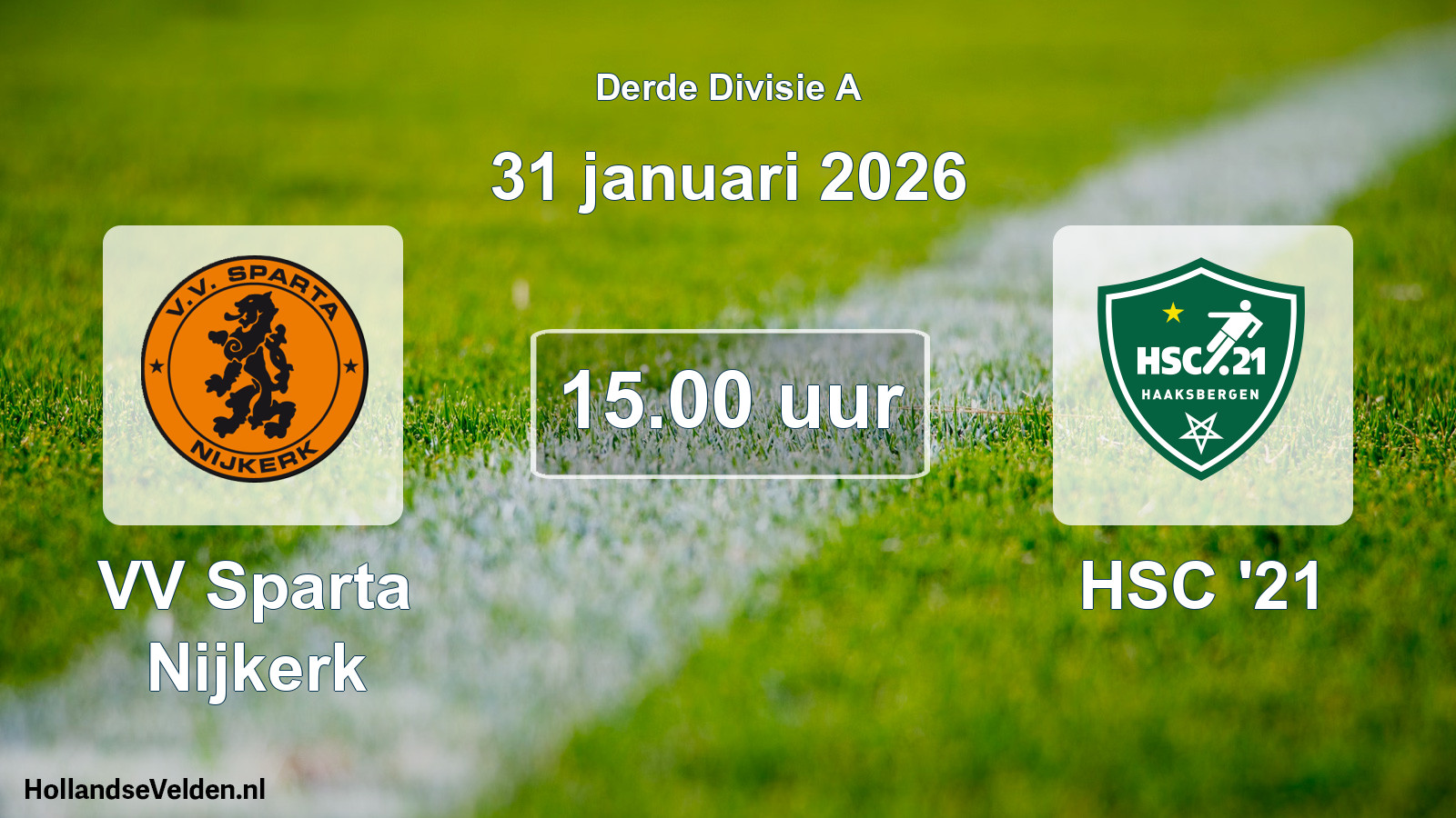 Geplande wedstrijd: VV Sparta Nijkerk - HSC '21 (31 januari 2026)