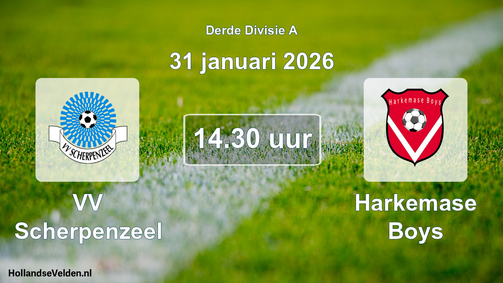 Geplande wedstrijd: VV Scherpenzeel - Harkemase Boys (31 januari 2026)