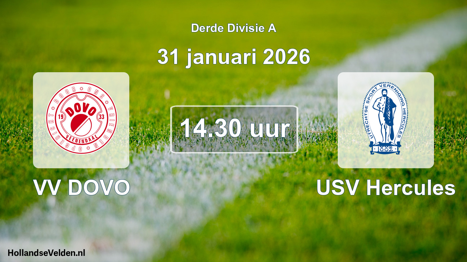 Geplande wedstrijd: VV DOVO - USV Hercules (31 januari 2026)