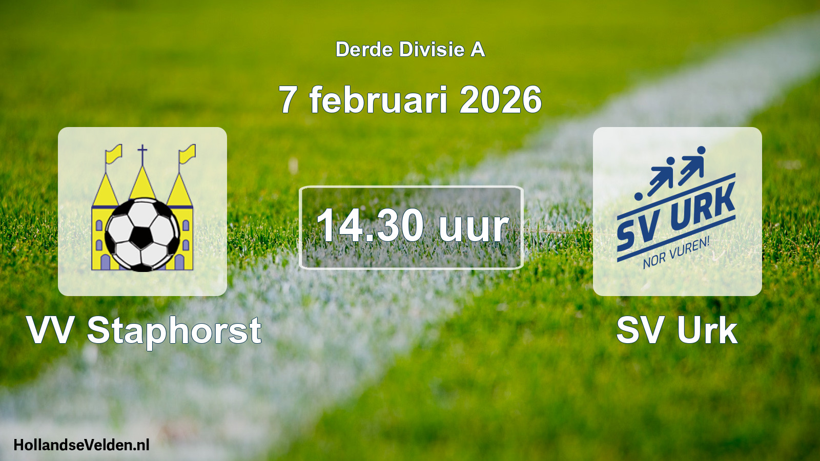 Geplande wedstrijd: VV Staphorst - SV Urk (7 februari 2026)